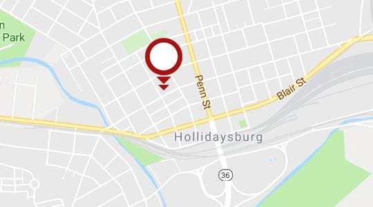 Map showing Hollidaysburg office location